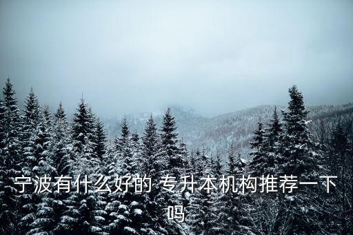 寧波有什么好的 專升本機構推薦一下嗎