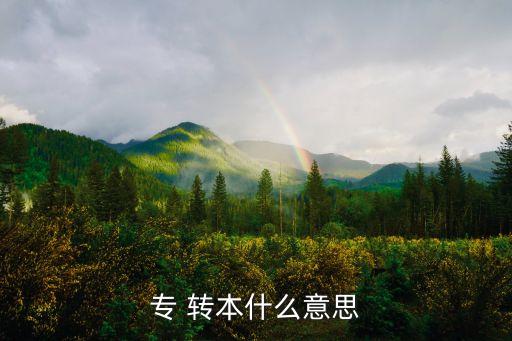 專 轉本什么意思