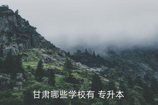 甘肅哪些學校有 專升本