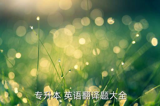  專升本 英語(yǔ)翻譯題大全