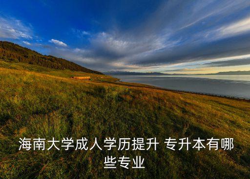  海南大學成人學歷提升 專升本有哪些專業(yè)