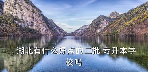 . 湖北有什么好點(diǎn)的二批 專升本學(xué)校嗎
