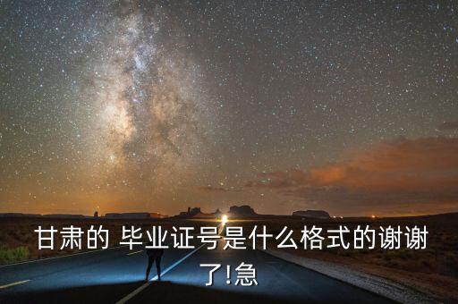  甘肅的 畢業(yè)證號(hào)是什么格式的謝謝了!急