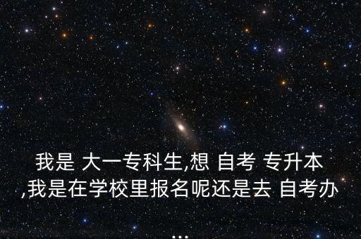 我是 大一?？粕?想 自考 專升本,我是在學(xué)校里報名呢還是去 自考辦...