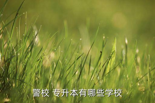 警校 專升本有哪些學(xué)校