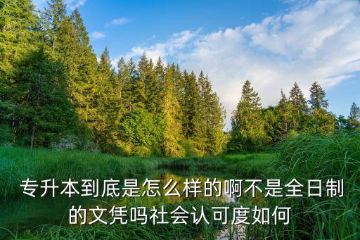  專升本到底是怎么樣的啊不是全日制的文憑嗎社會認可度如何