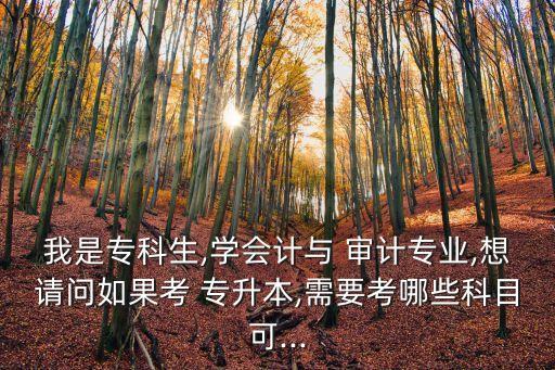 我是?？粕?學(xué)會(huì)計(jì)與 審計(jì)專業(yè),想請(qǐng)問如果考 專升本,需要考哪些科目可...