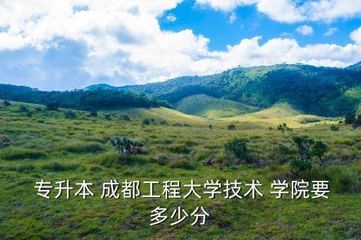  專升本 成都工程大學技術(shù) 學院要多少分