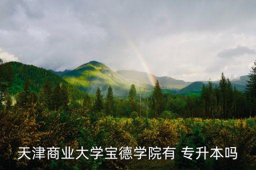 天津商業(yè)大學寶德學院有 專升本嗎