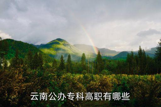 云南公辦專(zhuān)科高職有哪些