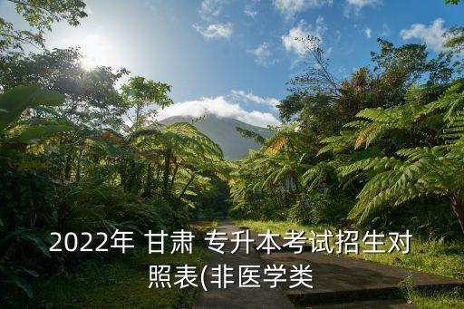 2022年 甘肅 專升本考試招生對(duì)照表(非醫(yī)學(xué)類