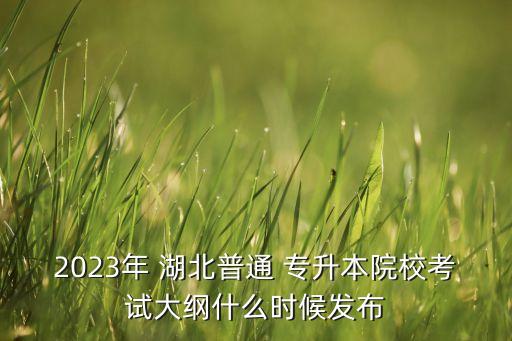 2023年 湖北普通 專升本院?？荚嚧缶V什么時(shí)候發(fā)布