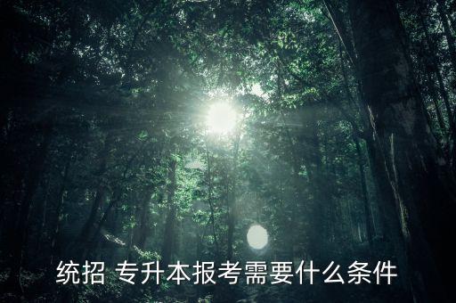 統(tǒng)招 專升本報(bào)考需要什么條件