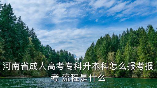 河南省成人高考?？粕究圃趺磮?bào)考報(bào)考 流程是什么