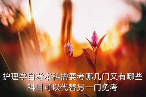 護理學(xué)自考本科需要考哪幾門又有哪些科目可以代替另一門免考