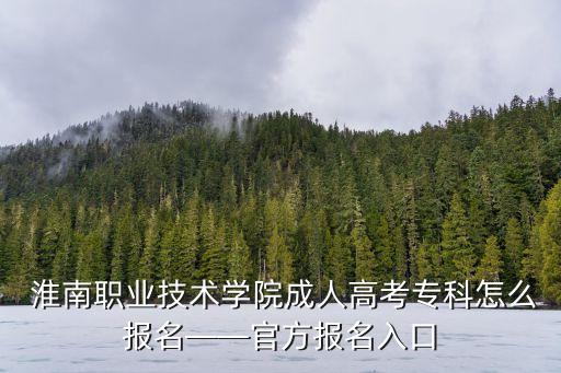  淮南職業(yè)技術(shù)學(xué)院成人高考?？圃趺磮?bào)名——官方報(bào)名入口