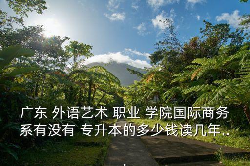 廣東 外語藝術(shù) 職業(yè) 學(xué)院國際商務(wù)系有沒有 專升本的多少錢讀幾年...