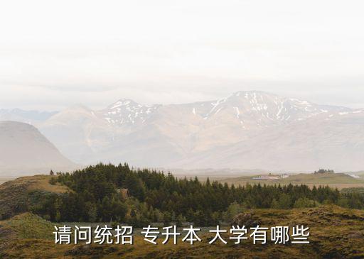 請問統(tǒng)招 專升本 大學(xué)有哪些
