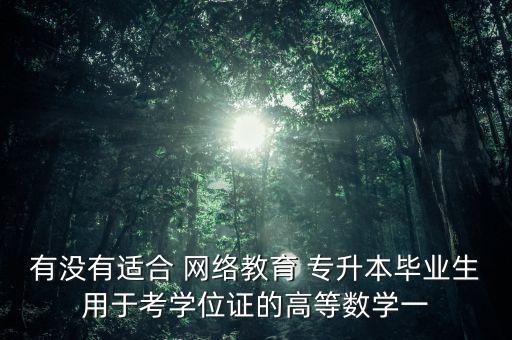 有沒(méi)有適合 網(wǎng)絡(luò)教育 專升本畢業(yè)生用于考學(xué)位證的高等數(shù)學(xué)一