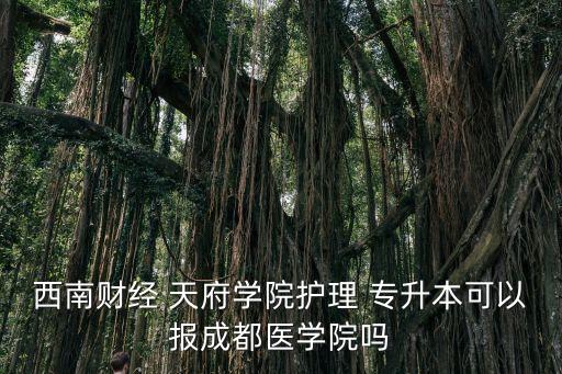 西南財經(jīng) 天府學(xué)院護理 專升本可以報成都醫(yī)學(xué)院嗎