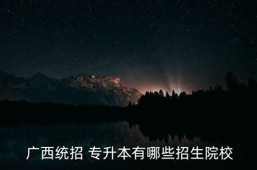  廣西統(tǒng)招 專(zhuān)升本有哪些招生院校