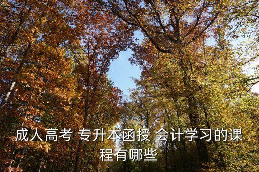 成人高考 專升本函授 會計(jì)學(xué)習(xí)的課程有哪些