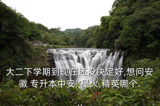 大二下學期到現在還沒決定好,想問安徽 專升本中安, 星火,精英哪個...