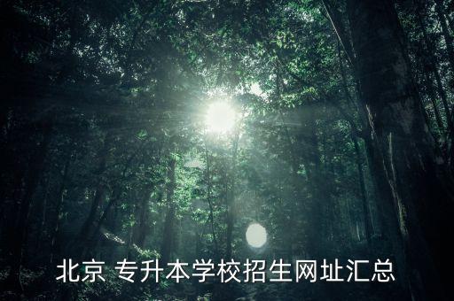 北京 專(zhuān)升本學(xué)校招生網(wǎng)址匯總