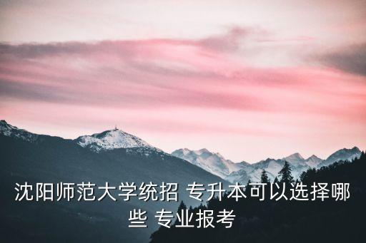沈陽師范大學(xué)統(tǒng)招 專升本可以選擇哪些 專業(yè)報考