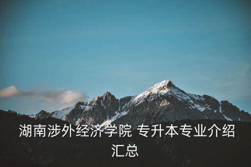  湖南涉外經(jīng)濟(jì)學(xué)院 專(zhuān)升本專(zhuān)業(yè)介紹匯總