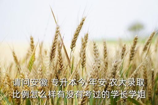 請(qǐng)問(wèn)安徽 專(zhuān)升本今 年安 農(nóng)大錄取比例怎么樣有沒(méi)有考過(guò)的學(xué)長(zhǎng)學(xué)姐