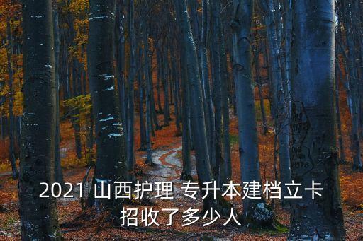 2021 山西護理 專升本建檔立卡招收了多少人