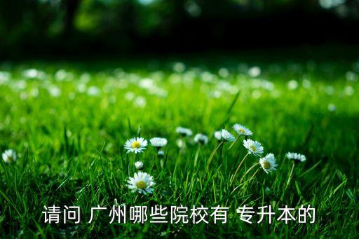 請問 廣州哪些院校有 專升本的