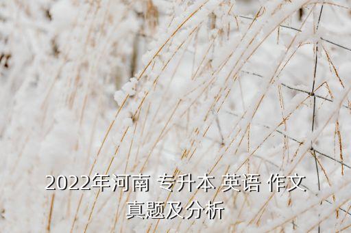 2022年河南 專升本 英語 作文真題及分析