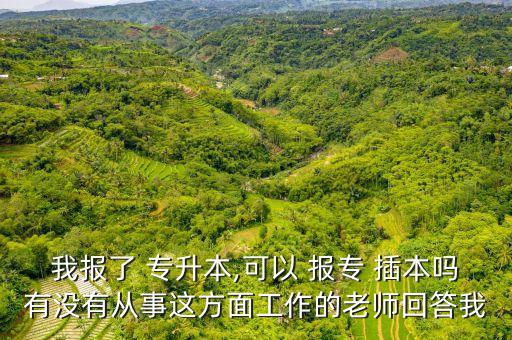 我報了 專升本,可以 報專 插本嗎有沒有從事這方面工作的老師回答我