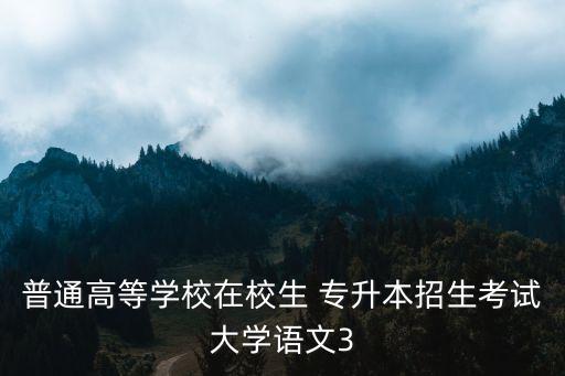 普通高等學(xué)校在校生 專升本招生考試大學(xué)語文3