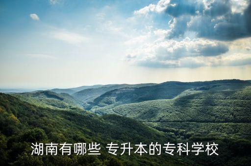 湖南有哪些 專升本的?？茖W(xué)校