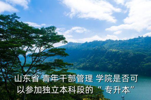  山東省 青年干部管理 學(xué)院是否可以參加獨(dú)立本科段的“ 專升本”