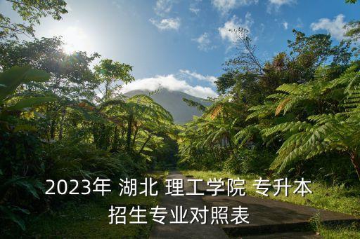2023年 湖北 理工學院 專升本招生專業(yè)對照表