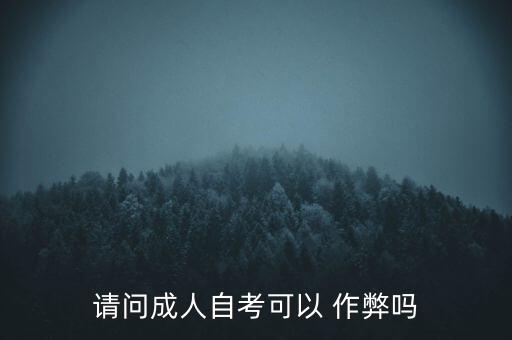 請(qǐng)問成人自考可以 作弊嗎