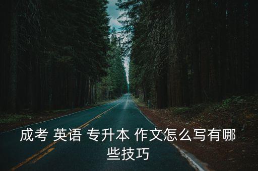 成考 英語 專升本 作文怎么寫有哪些技巧