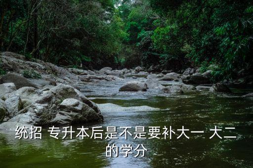 統(tǒng)招 專升本后是不是要補大一 大二的學(xué)分