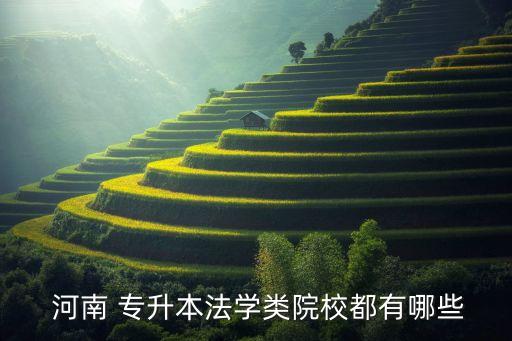  河南 專升本法學類院校都有哪些