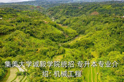 集美大學誠毅學院統(tǒng)招 專升本專業(yè)介紹: 機械工程