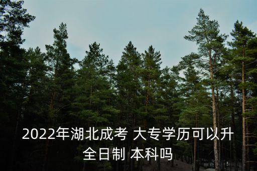 2022年湖北成考 大專(zhuān)學(xué)歷可以升全日制 本科嗎