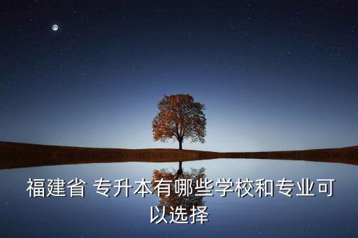  福建省 專(zhuān)升本有哪些學(xué)校和專(zhuān)業(yè)可以選擇