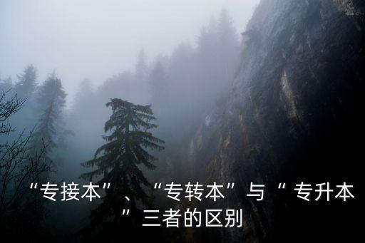 “專接本”、“專轉(zhuǎn)本”與“ 專升本”三者的區(qū)別