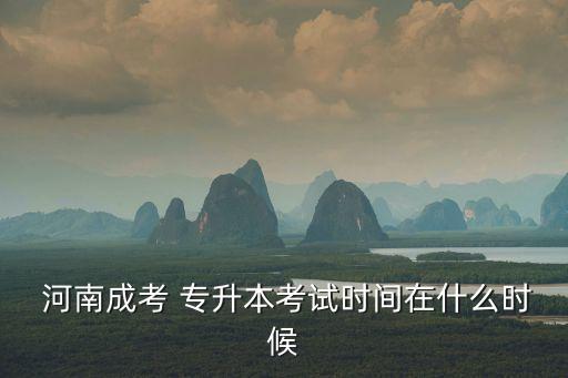  河南成考 專升本考試時間在什么時候