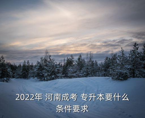 2022年 河南成考 專(zhuān)升本要什么條件要求