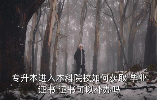  專升本進(jìn)入本科院校如何獲取 畢業(yè) 證書 證書可以補(bǔ)辦嗎
